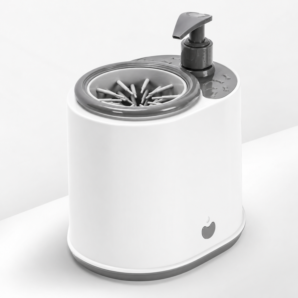 Wayloa Electric Dog Paw Cleaner in gray with soap dispenser