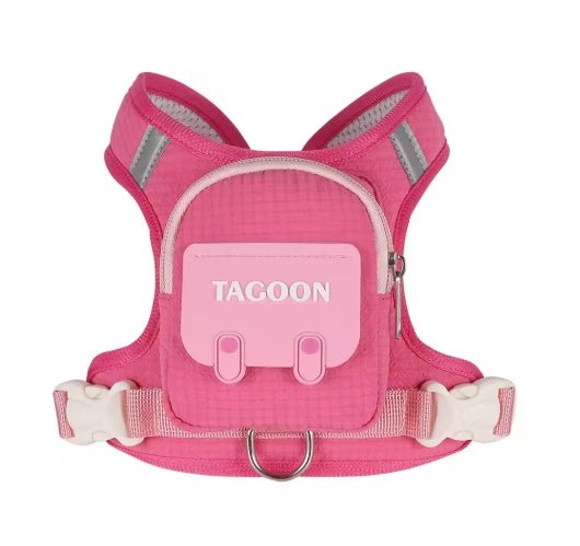 Wayloa 3-in-1 Dog Backpack Harness in pink with light pink mini backpack pocket
